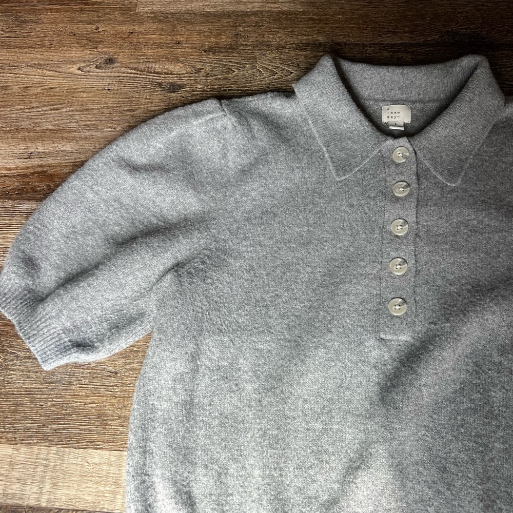 a new day Heather Gray Women's Polo Sweater - Picture 2 of 10